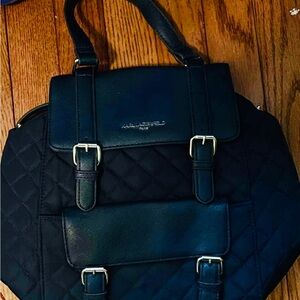Karl Lagerfeld Navy Quilted Backpack
